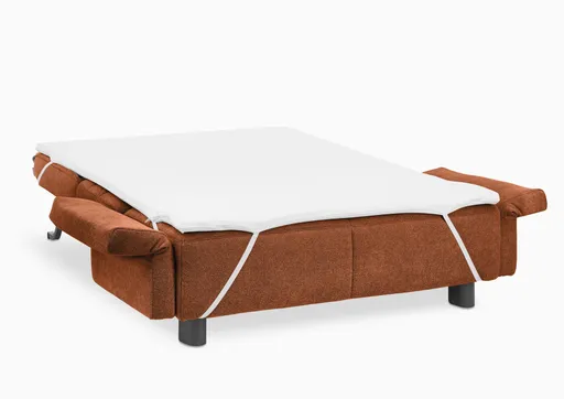  Faltsofa Easy - 2-Sitzer, ca. 140 cm inkl. Schlaffunktion/Topper/Armteil verstellbar, Stoff, Rot