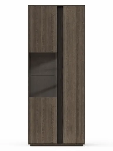 Vitrine Saratoga - Buche massiv, silbergrau geölt