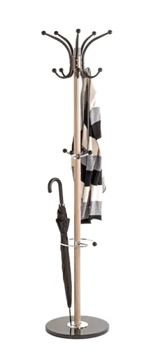 Garderobenständer - Ø/H ca. 40x175 cm, Eiche Nachbildung, Schwarz