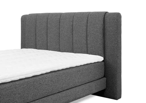 Boxspringbett - Liegefläche ca. 180x200 cm, Stoff, Anthrazit