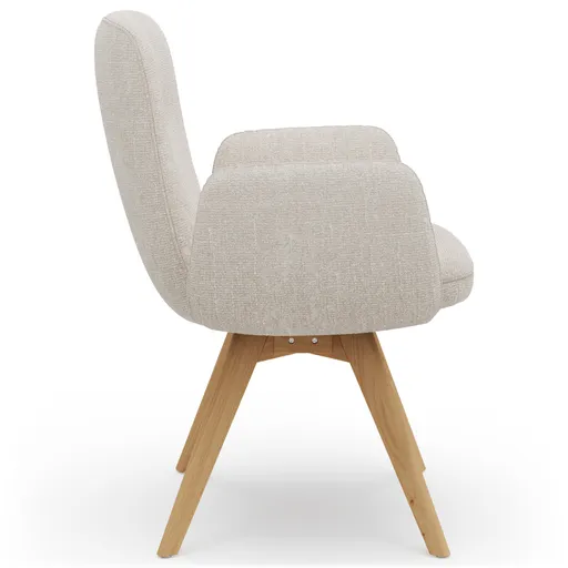 Armlehnstuhl Kamari - Stoff, Beige