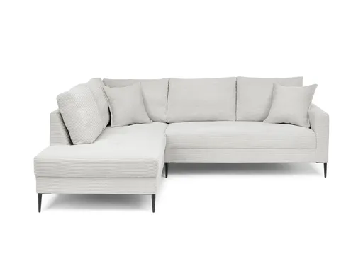 Ecksofa - Ecke links, 3-Sitzer, Stoff, Hellgrau