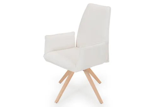 Armlehnstuhl - drehbar, Stoff, Weiß