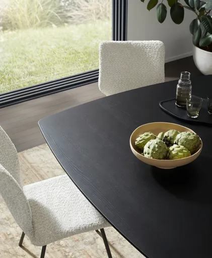 Esstisch Cono - LB ca. 140x140 cm, Eiche massiv, Schwarz