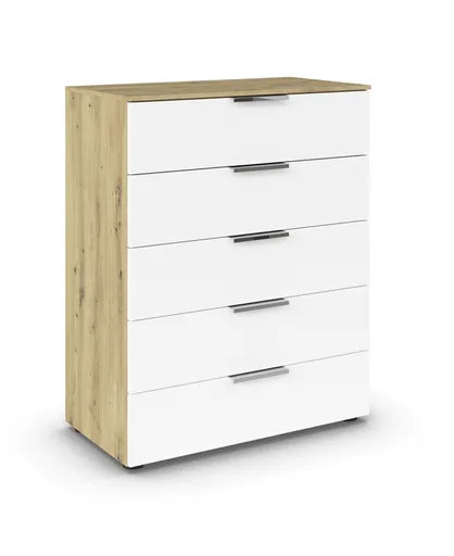 Kommode RIPP- Eiche Dekor, Weiß