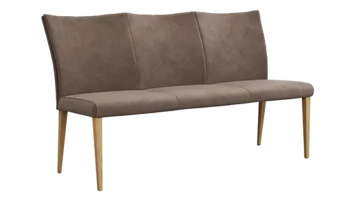 Polsterbank Florea - Breite ca. 155 cm, Stoff, Dunkelbraun