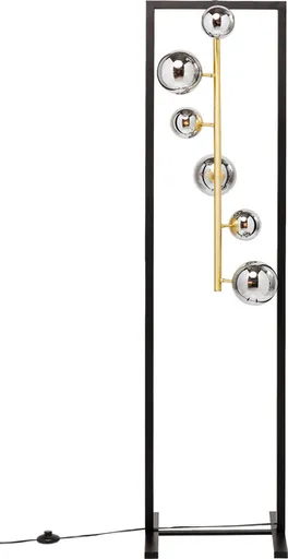 Stehleuchte- BH ca. 42X160 cm, Stahl, Pulverbeschichtet, Schwarz, Goldfarben