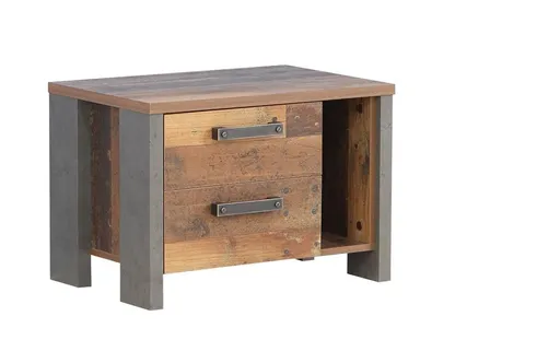 Nachtkommode FEA - Old Wood Vintage Dekor, Betonoptik Dunkelgrau
