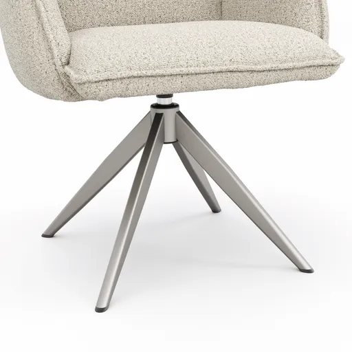 Armlehnstuhl Dinner - drehbar, Stoff, Champagner