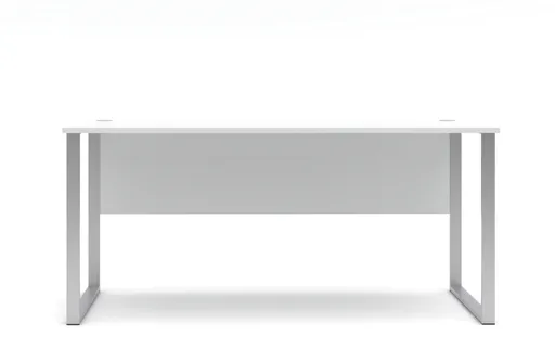 Schreibtisch - LB ca. 170x73 cm, Weiß, Silberfarben