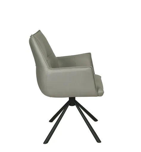 Armlehnstuhl MAKANA - drehbar, Stoff, Hellgrau