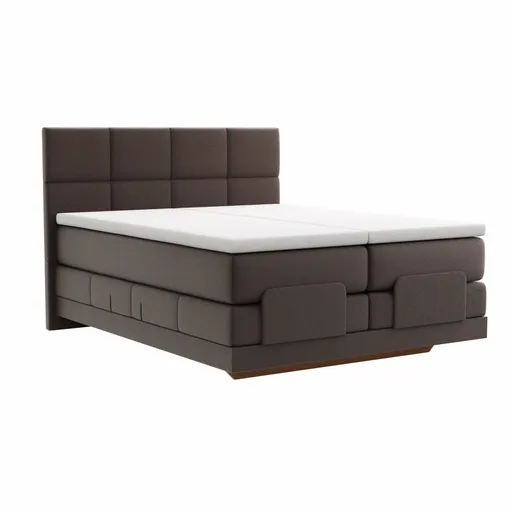 Boxspringbett Alpin Luxe - inkl. Kopf- und Fußteil verstellbar, Liegefläche ca. 160x200 cm, Stoff, Dunkelbraun