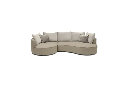 Ecksofa - Ecke links, 2-Sitzer, Stoff, Braun