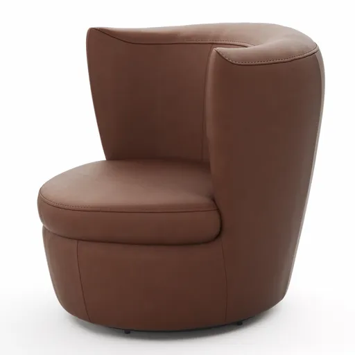 Sessel Cativa - drehbar, Leder, Cognac