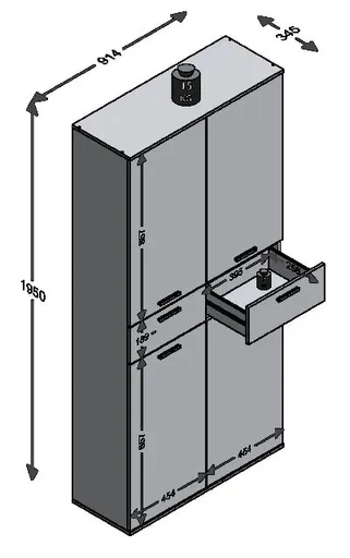 Schuhschrank- Eiche Dekor, Weiß