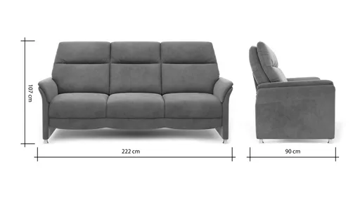 Sofa Bogota - 3-Sitzer, Stoff, Schlammgrün