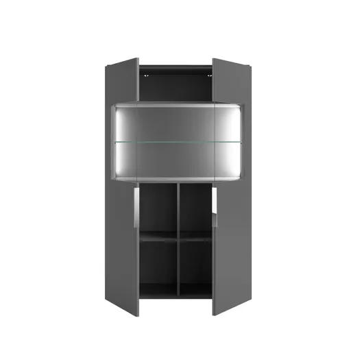 Vitrine- inkl. LED-Beleuchtung, Anthrazit