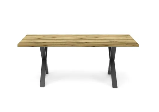 Esstisch - LB ca. 200x100 cm, Plankeneiche, Schwarz
