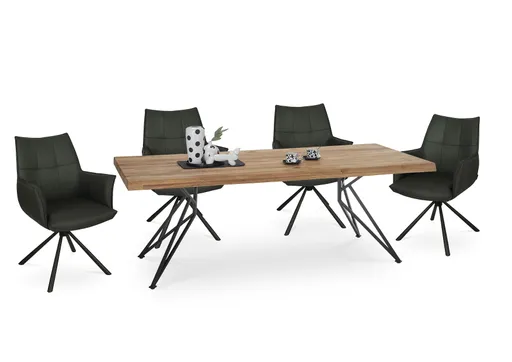 Armlehnstuhl MAKANA - drehbar, Stoff, Schwarz