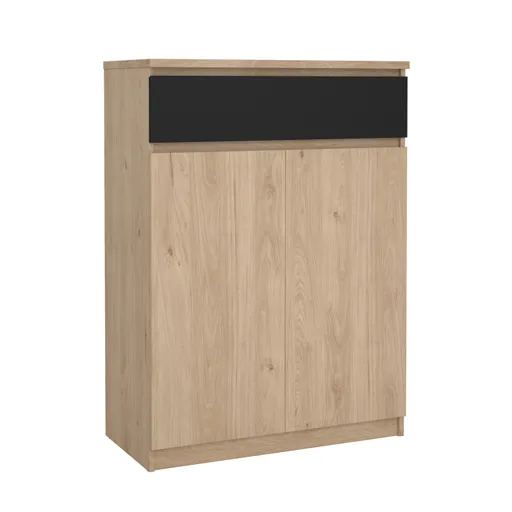 Schuhschrank - B ca. 81 cm, Jackson Hickory Nachbildung, Schwarz
