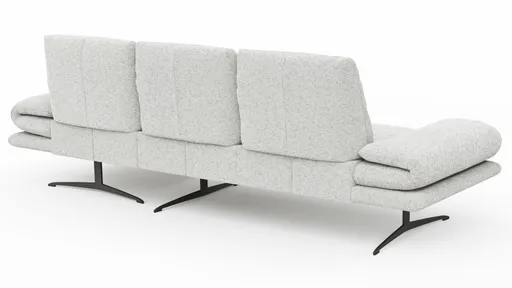 Ecksofa Lucero 2.0 - 2-Sitzer mit Longchair rechts inkl. Rückenlehne verstellbar, Stoff, Offwhite