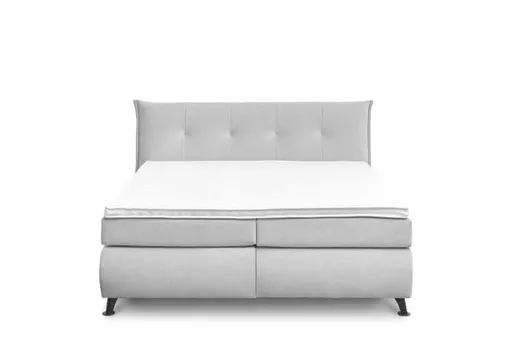 Boxspringbett HAROA- Liegefläche ca. 180x200 cm, Stoff, Hellgrau, Bonell/Bonell