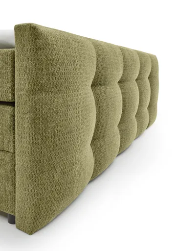 Boxspringbett SANDRIN I- Liegefläche ca. 200x200 cm, Stoff, Grün,  inkl. Stauraum und Fußteil