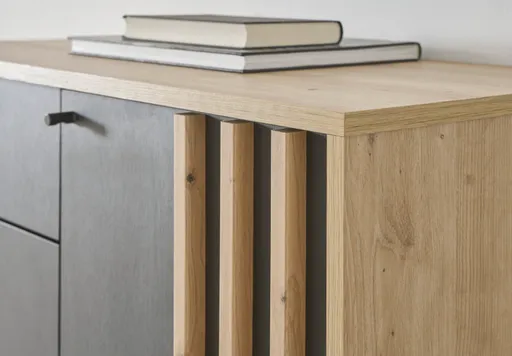 Kompaktgarderobe- Eiche Dekor, Schwarz