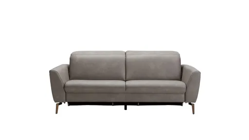 Sofa Tulsa KV - 3-Sitzer, inkl. Sitzvorzug (motorisch) und Kopfteilverstellung, Leder, Graubeige