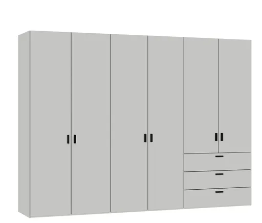 Drehtürenschrank JOIN IT- B ca. 303 cm, Hellgrau