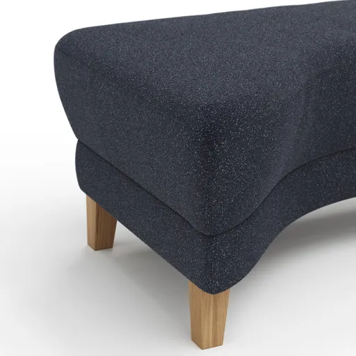 Hocker Stamford - gebogen, Links, LB ca. 89x65 cm, Stoff, Dunkelblau