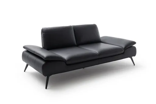 Sofa Collina - 2,5-Sitzer, Leder, Schwarz