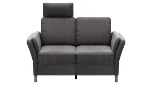 Sofa Vayra - 2-Sitzer, inkl. Relaxfunktion (motorisch) und Kopfstütze verstellbar (manuell), Stoff, Anthrazit