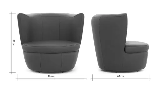 Sessel Cativa - drehbar, Leder, Cognac