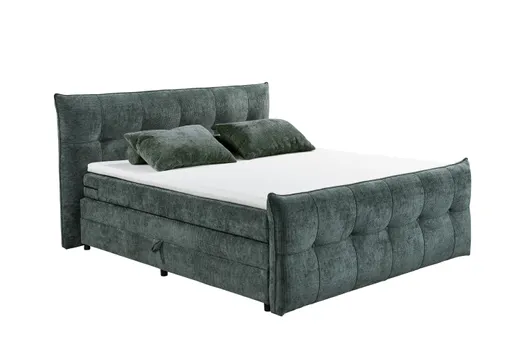 Boxspringbett- Liegefläche ca. 180x200 cm, Stoff, Dunkelgrün
