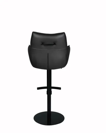 Barhocker MAKANA - drehbar, höhenverstellbar, Stoff, Schwarz