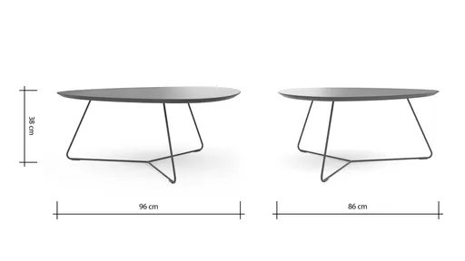 Couchtisch Fano - LBH ca. 96x86x38 cm, Fenix, Aubergine