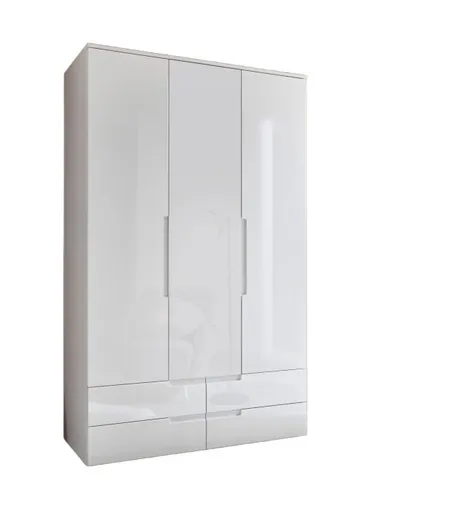 Kleiderschrank - B ca. 126 cm, Weiß
