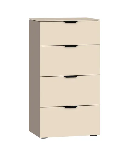 Nachtkommode JOIN IT- Nougat, Glas, Creme