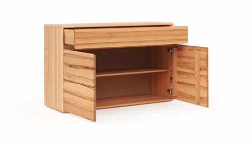Sideboard Hillsboro - inkl. Beleuchtung, Buche/Kernbuche natur, geölt
