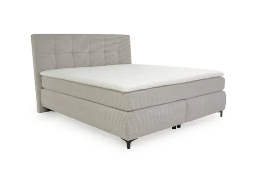 Boxspringbett- Liegefläche ca. 180x200 cm, Stoff, Graubeige, Hell