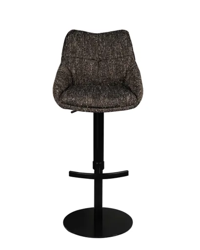 Barhocker MATTEA - drehbar, höhenverstellbar, Stoff, Dunkelbraun