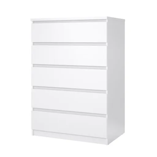 Kommode - B ca. 77 cm, Weiß Hochglanz
