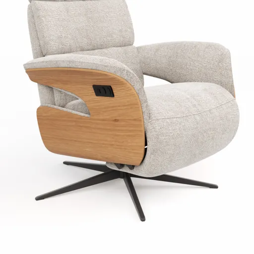 Relaxsessel Amila - Größe S, inkl. 2-motorischer Relaxfunktion und Kopfteilverstellung, Stoff, Silbergrau