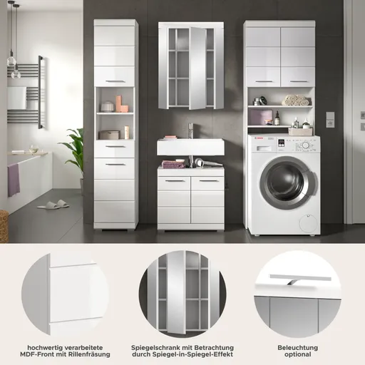 Badblock - 4-teilig, Weiß, Weiß Hochglanz