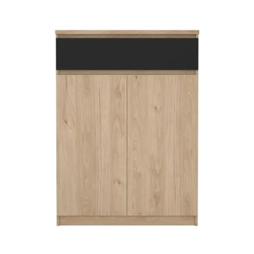 Schuhschrank - B ca. 81 cm, Jackson Hickory Nachbildung, Schwarz