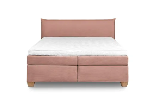  Boxspringbett HADAI- Liegefläche ca. 180x200 cm, Stoff, Rosa, TFK H2/TFK H3