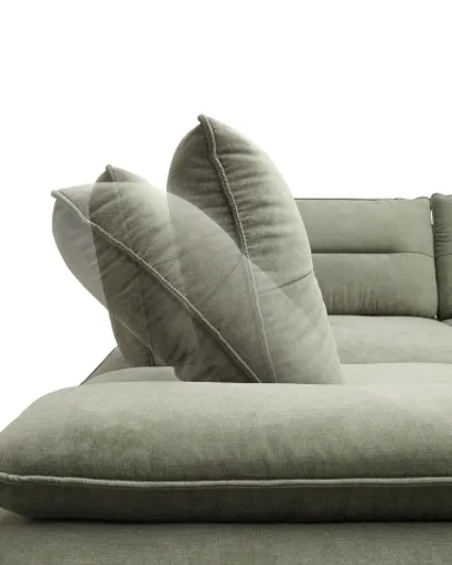Ecksofa PAYTON - 2,5-Sitzer, Ecke rechts inkl. Rückenneigung, Armteilverstellung, Stoff, Dunkelgrün