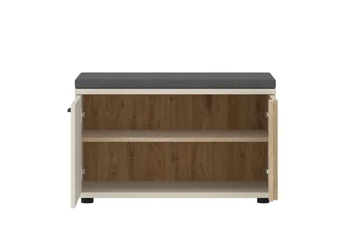 Sitzbank - inkl. Sitzkissen, B ca. 80 cm, Kaschmir, Cremona Eiche Nachbildung