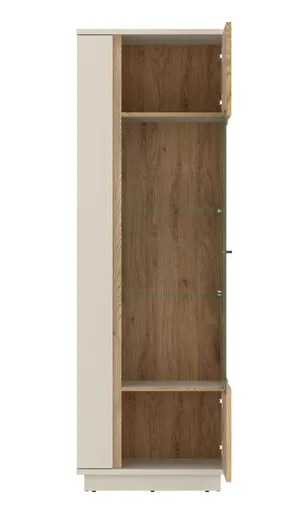 Vitrine - B ca. 62 cm, Kaschmir, Cremona Eiche Nachbildung